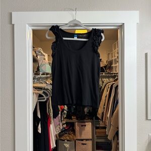 Old Navy Black Ruffle Tank Top